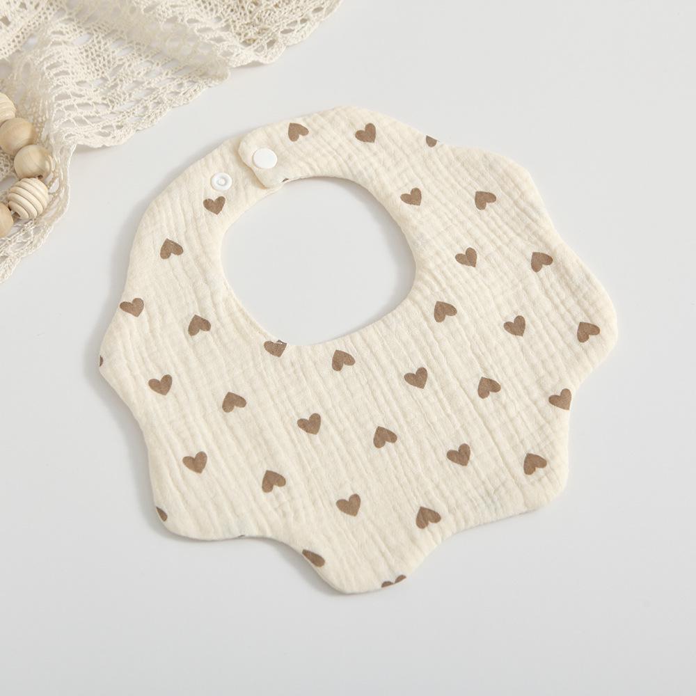Korean 6-Layer Cotton Gauze Petal Bib: 360° Anti-Spit-Up Newborn Drool Towel.