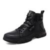 Autumn and Winter New High-top Velvet Warm Martin Boots Men's Shoes British Style Versatile Black Tooling Locomotive Leather Boots Casual