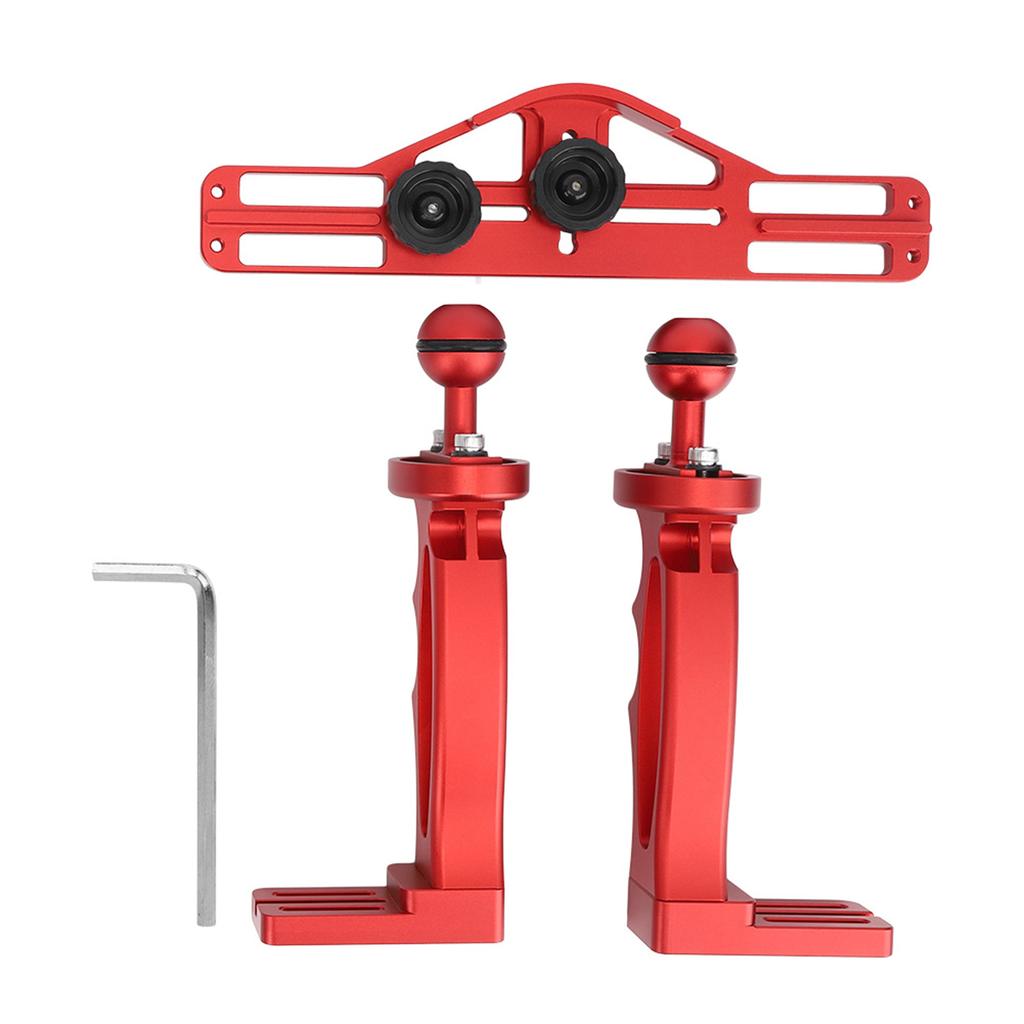 Ganzmetall Dual Handheld Handgriff Tauchlampe Halterung Unterwasser Sportkamera Halter
