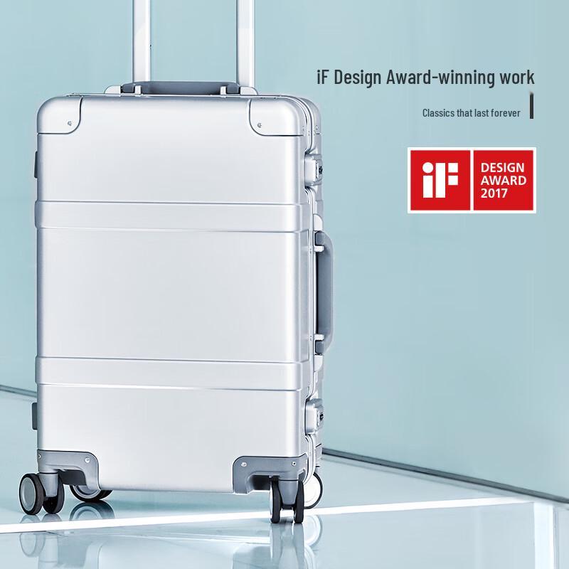 

90FUN Aluminum-Magnesium Alloy Carry-On Spinner Suitcase 20-inch Carry-on