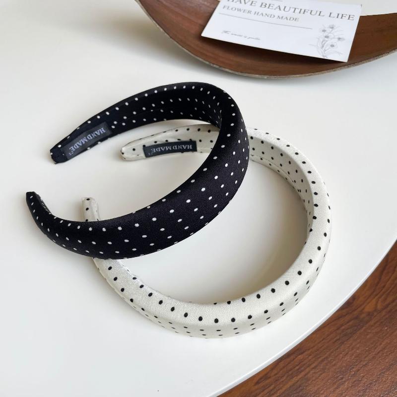 Trendy Polka Dot Multicolor Hairbands Thick Sponge for Elegant Styling