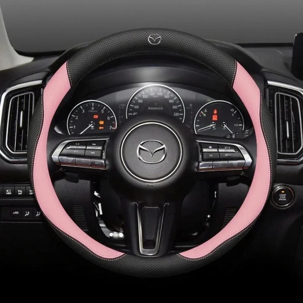 For Mazda 3 5 6 SKYACTIV Axela Atenza CX30 CX50 CX5 CX7 CX8 CX9 MX5 RX8 BT50 Suede Leather Car Steering Wheel Cover Accessories