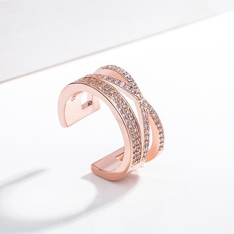 Fashionable And Creative New Women 'S Rings Korean Style Open Diamond Ring Tail Ring Jewelry 
