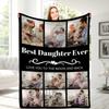 Custom Blanket With Text Photo Collage Personalized Picture Blankets Souvenirs Gifts Customized Throw Blanket for Family Mom Dad