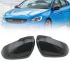 1 Pair Door Side Rearview Mirror Covers Caps Gloss Black Carbon Fiber Replacement For Volvo S60 V60 2011-2017 31402636 31402628
