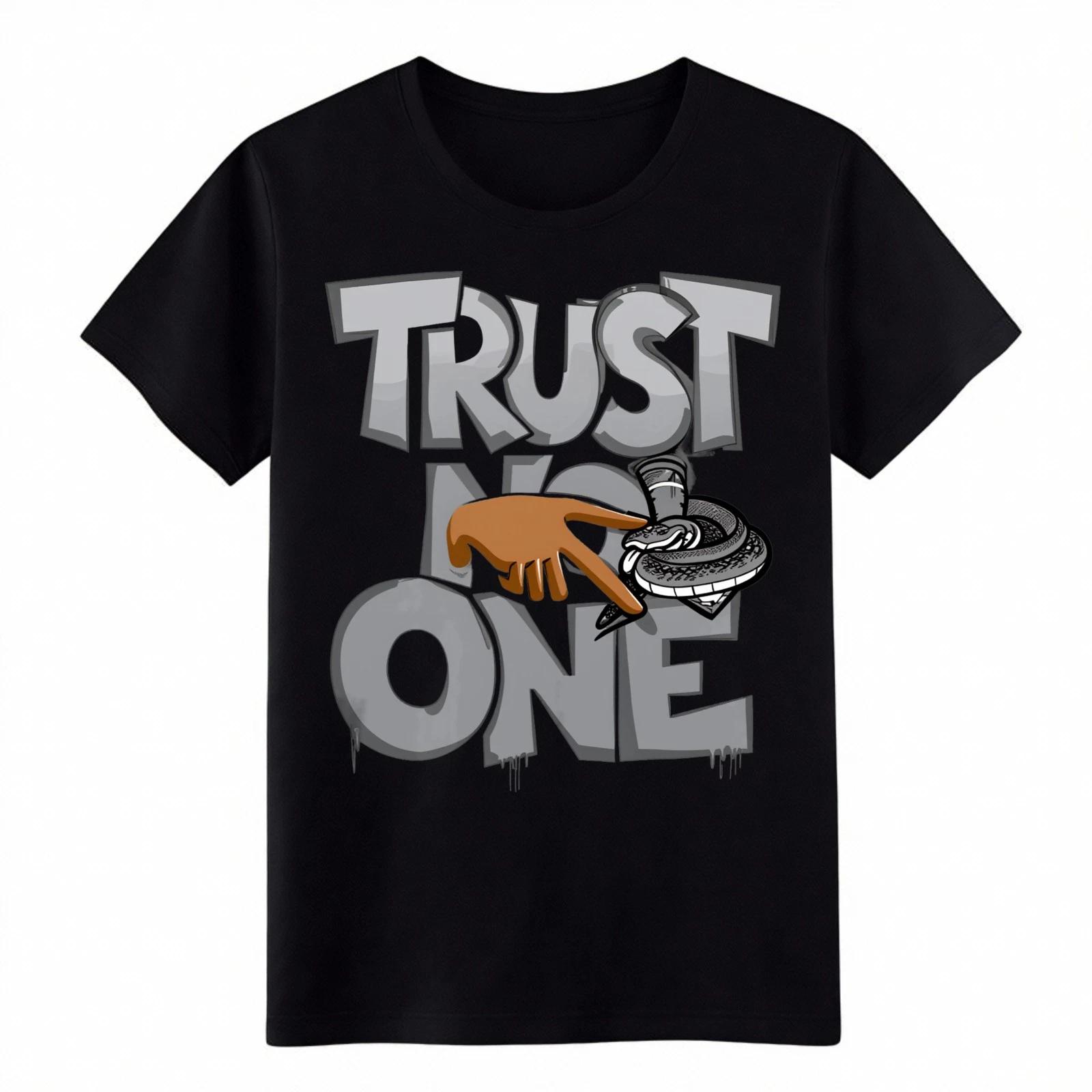 Trust No One Snake Graphic T-Shirt Edgy Streetwear Graffiti Casual Tee 2XL