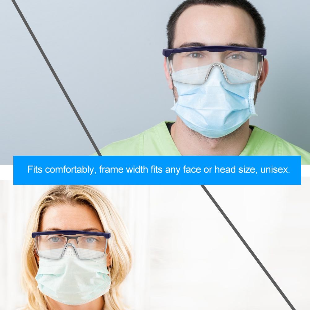 Anti Fog Windproof Anti Dust Full Sealing Goggles Transparent Lens Wearable Nearsighted Glasses(dark blue )