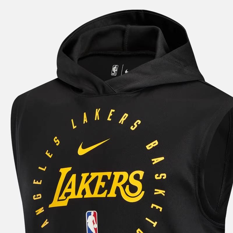 Nike Dri-Fit Nba Spotlight Los Angeles Lakers Hoodie Sleeveless Sweatshirt Letter Print Men Hoodies Black HJ9174-010
