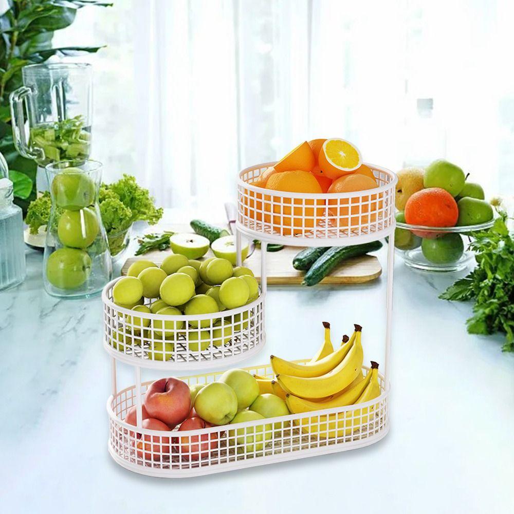 Multi Layer Countertop Fruit Basket Storage Fruit Vegetable Shelf Vegetable Rack Stand  Desktop