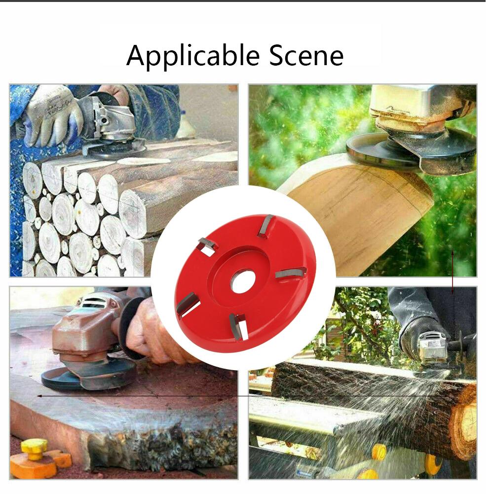 5 Teeth Arc Shaped Wood Cutting Disc Woodworking Angle Grinder Carving Polishing Tool(Red )