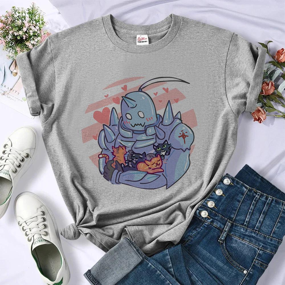 Fullmetal Alchemist T Shirt Girl Japan Cheap Aesthetic 80s Harajuku Top Tees Gothic Korean Fashion Party Retro