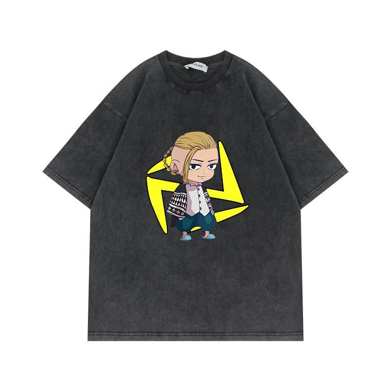 230g Tokyo Revengers T-Shirt Oversized Vintage Anime Print Baumwolle Kurzarm Tee