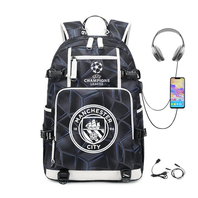 School Season Football Peripheral Student Schoolbag Leisure Personalized Backpack Large Capacity With Usb Charging
