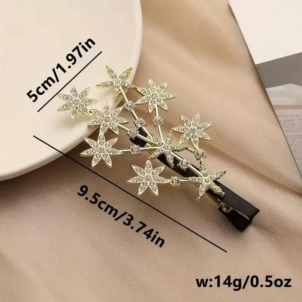 1pc Rhinestone Star Hair Clips Crystal Star Hair Clip for Women Bride Wedding Hair Barrettes Sparkly Silver & Gold Hair Pins
