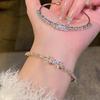 1PC Delicate Bow Adjustable Bracelet Bangle Luxury Fashion Rhinestone Crystal Bracelets for Women Girls Wedding Wristband Jewelry
