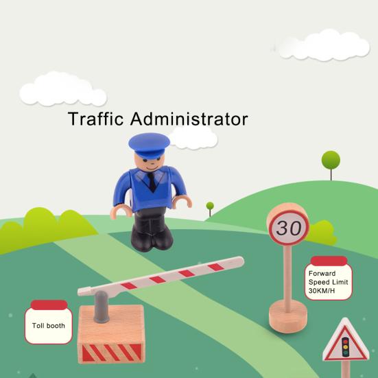 16Pcs/Set Wooden Street Road Traffic Signs Model Block Educational Kids Toy