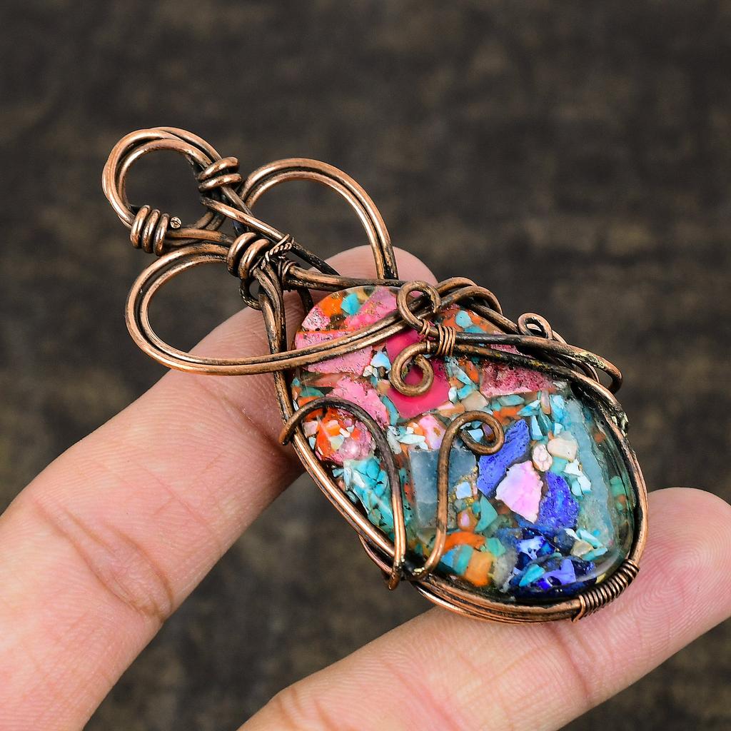 Spiny Oyster Handmade Copper Wire Wrap Jewelry Pendant 2.99 O8n06
