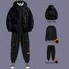 Men's 2020 Autumn/Winter Thick Cotton Three-Piece Suit: Winter Coat with Plus Velvet Sweater