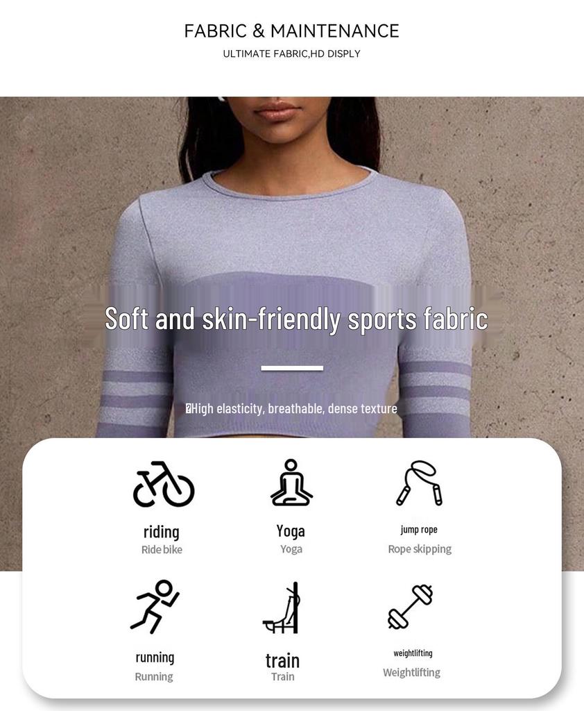 Trendiges Langarm Yoga & Fitness Set für Frühling & Herbst