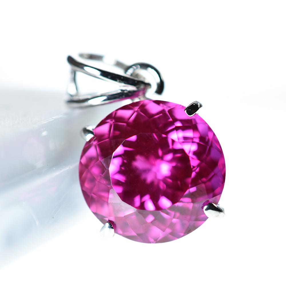 Natural Pink Ruby Pendant 18 ct Loose Gemstone 925 Sterling Silver for Jewelry Making and Crafts