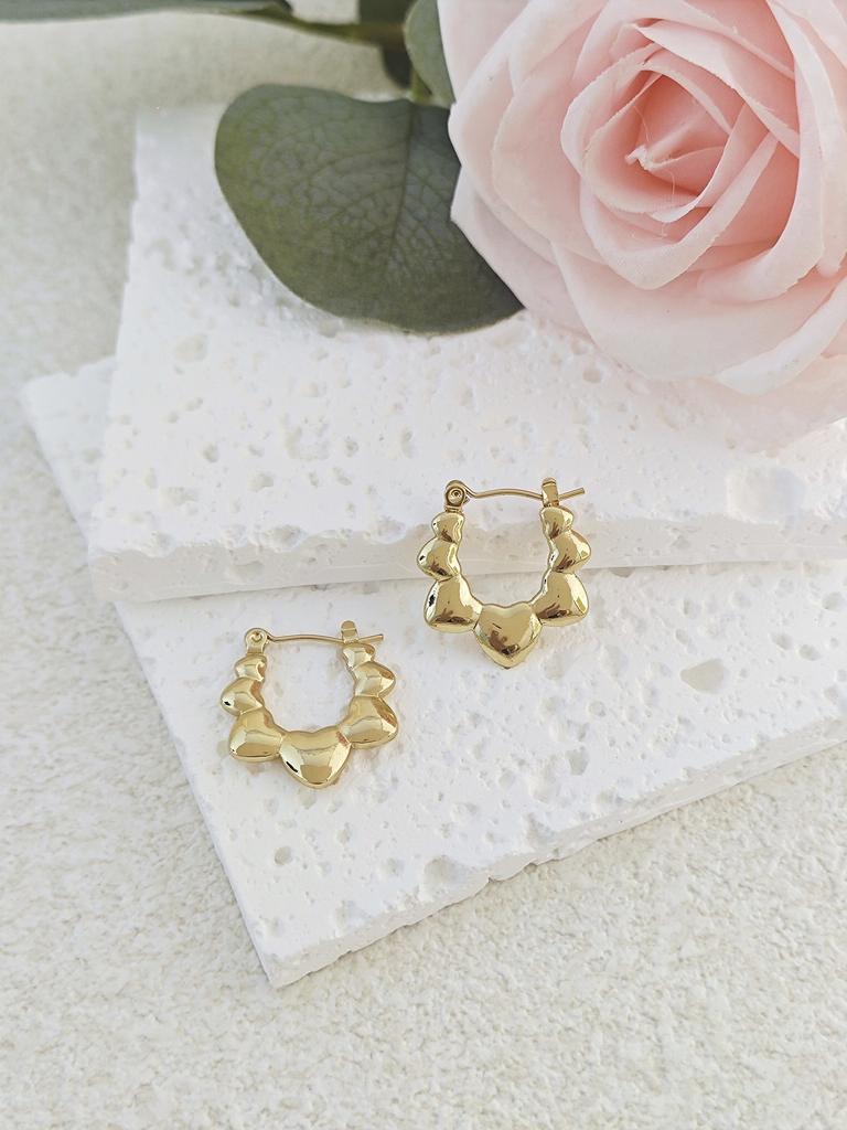 Fashion Stainless Steel Gold Plated Earrings Multi Style Size Hoop New Design Hypoallergenic Gold Plated Irregular Earring