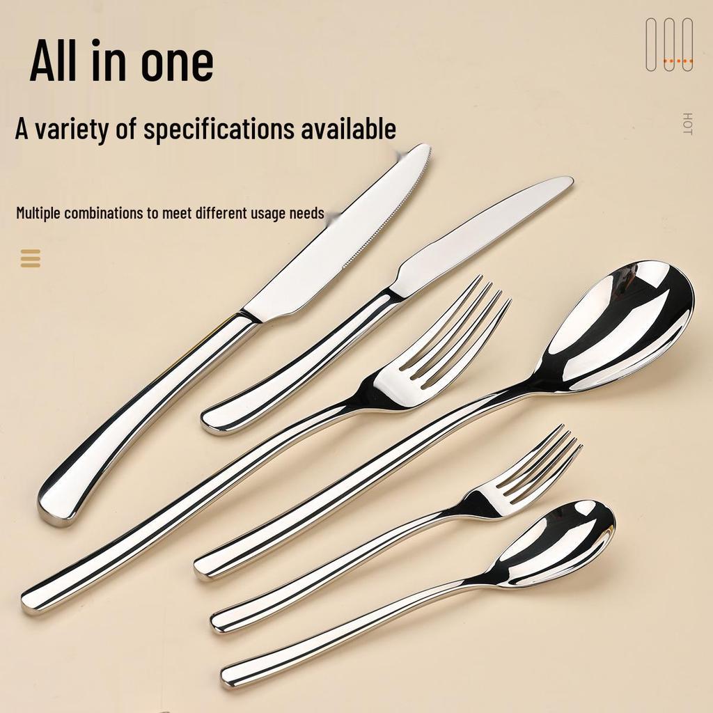 Premium 304 Stainless Steel Cutlery Set: Knife, Fork, and Spoon for Steaks - Perfect for Restaurants and Hotels