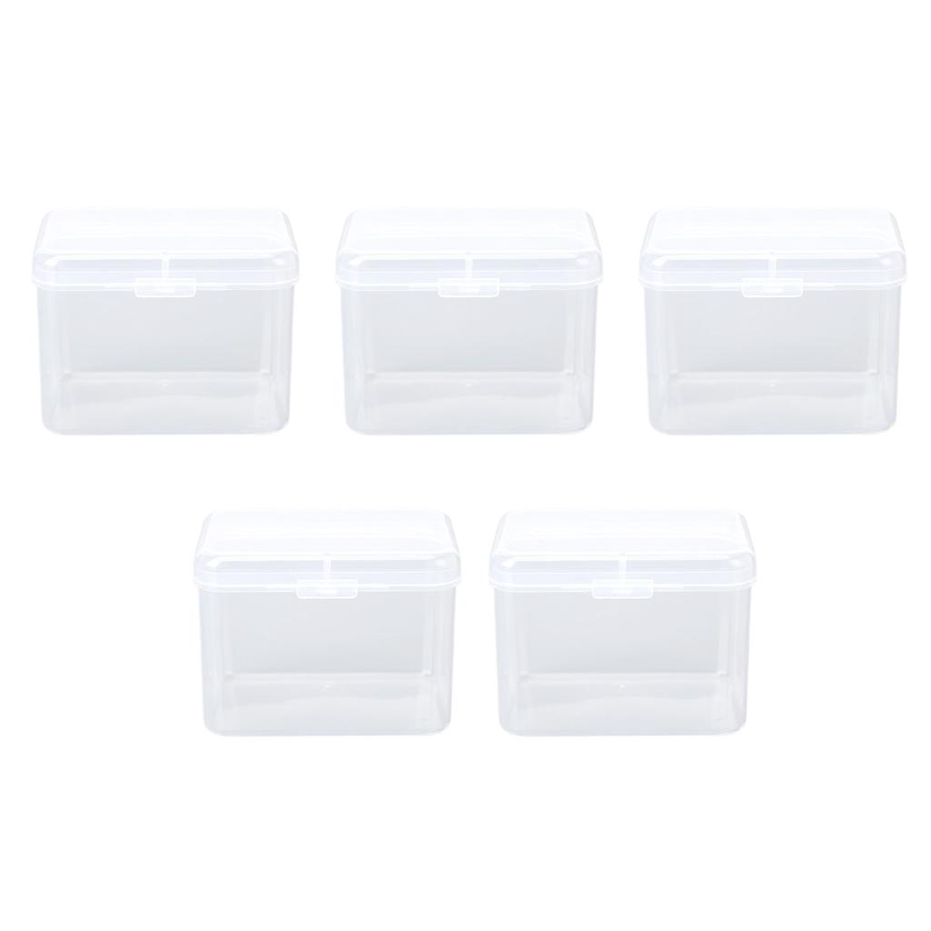 5PCS Sponge Transparent Storage Box Multipurpose Portable Clear Small Plastic Container