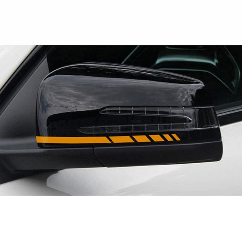 2 Stück Streifenaufkleber Rückspiegelaufkleber für Mercedes Benz A B C E CLA S V R ML AMG W176 C117 W205 W204 W213 W212 C253 Aufkleber