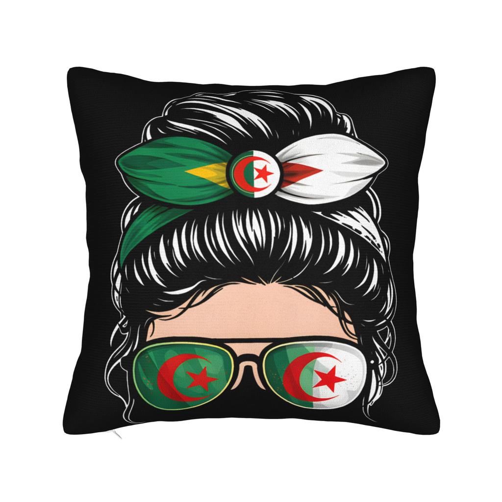 Decorative Pillow Covers Algeria Flag Algerian Soccer football Merchandise Home  Throw Pillow Case Cover Square Multi Size