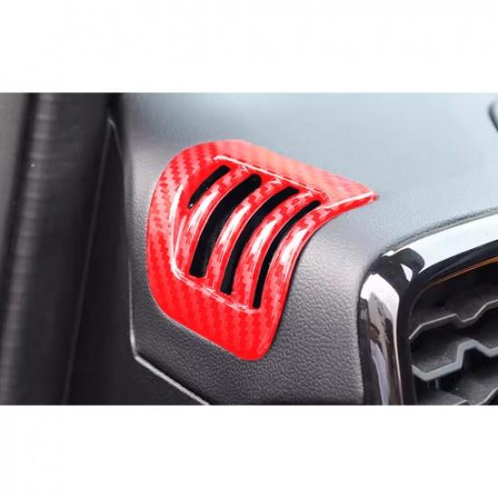 Dashboard L&R Air Outlet Vent Cover For Ford Ranger -2024 Red Carbon Fiber