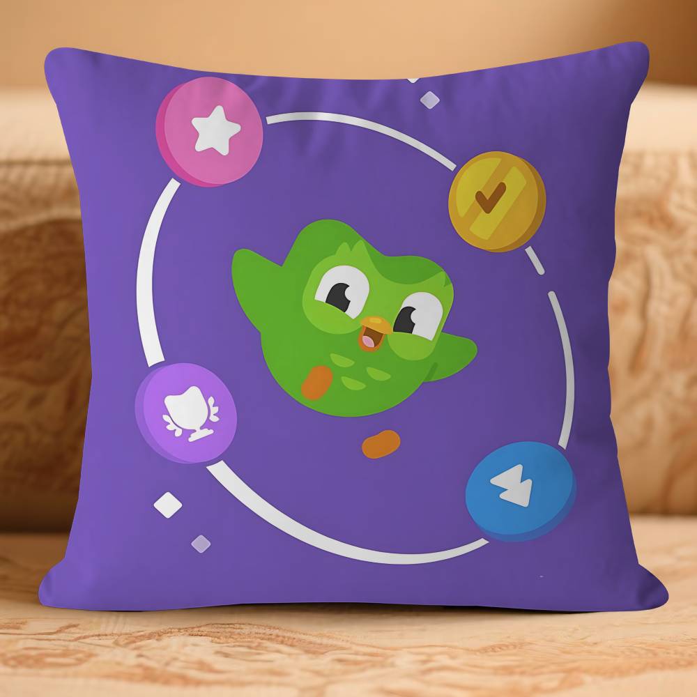 D-Duolingos Anime Pillow Case Removable Washable Cushion Cover – All-Season Soft Linen