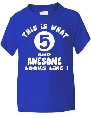 5th Fifth Birthday T-Shirt Kids Girls Boys Unisex Birthday Gift Age 1-13 S