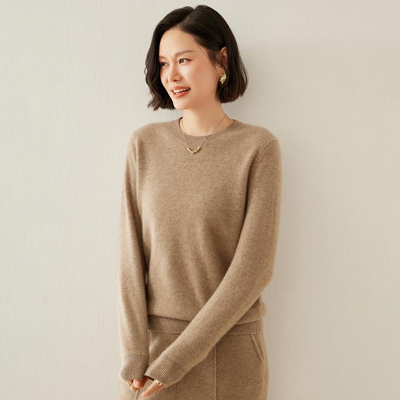 Dámský kašmírový svetr Qinghe kašmír 100% kašmír podzimní a zimní kašmírový svetr měkký a teplý