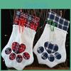 Cute And Festive Christmas Stocking For Pets With Paw Print Design For Dogs And Cats