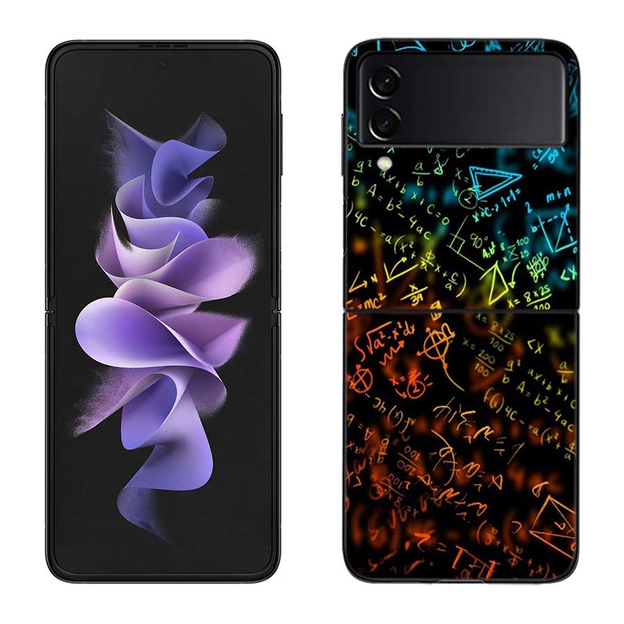 Chemical Math Formula Phone Case For Samsung Z Flip 7 6 5G Galaxy Z Flip 5 4 3 Black Hard Cell Cover Luxury PC Shell Coque Samsung Z Flip 4 5G