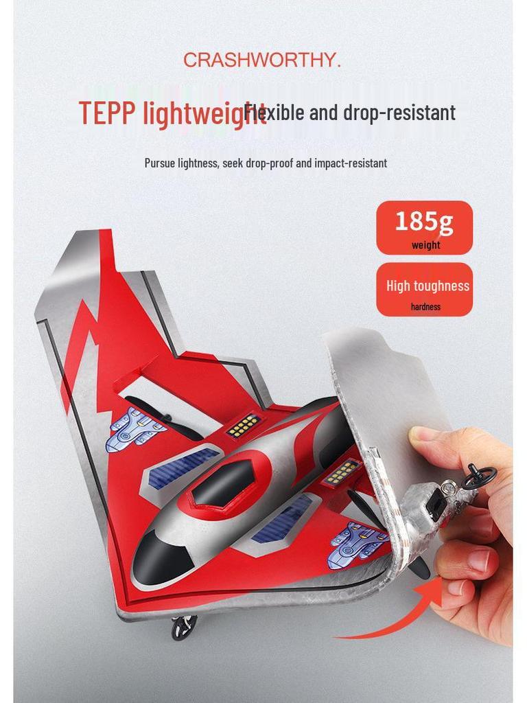 LED Foam Remote-Control Airplane - Crash-Resistant Fixed-Wing Glider Toy