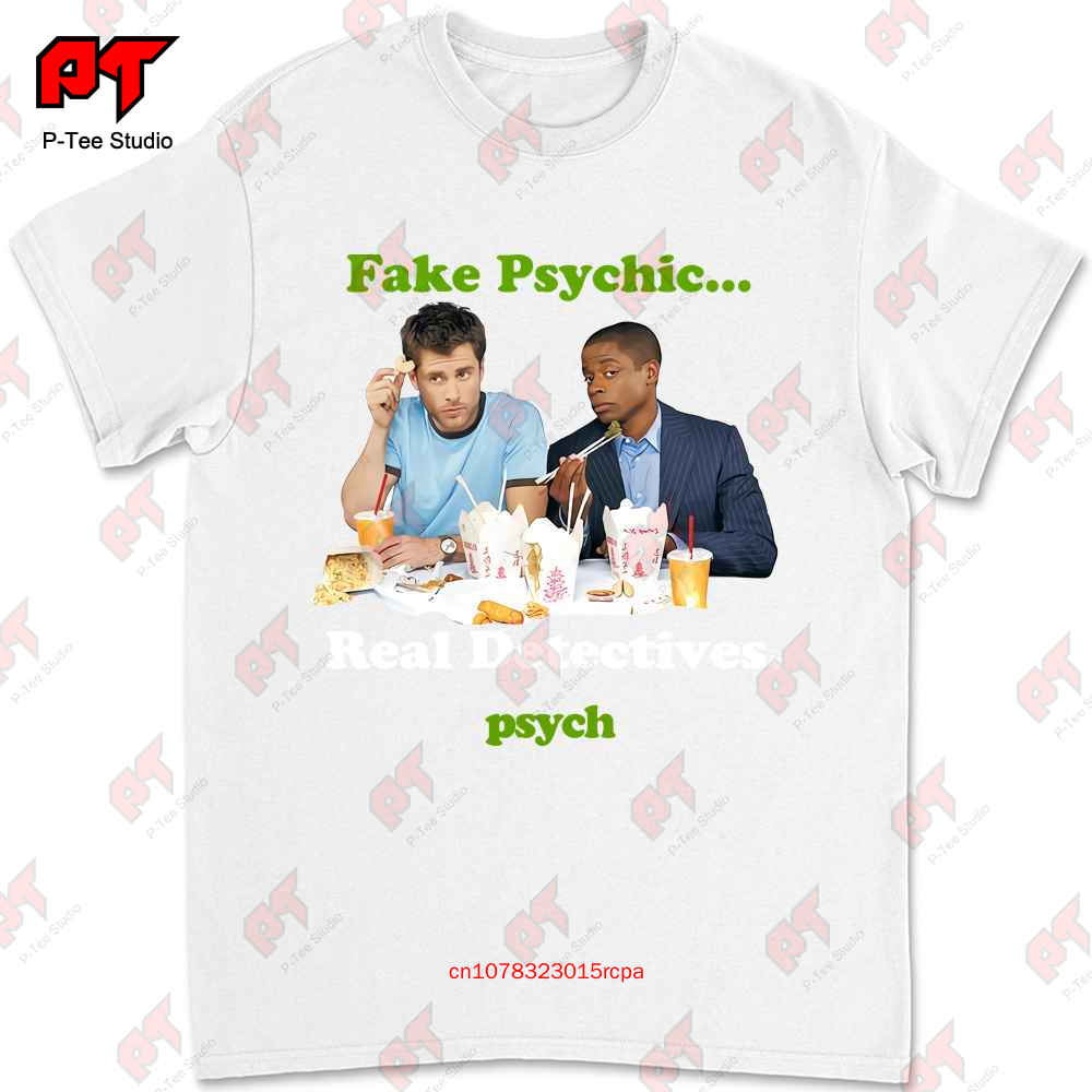 Psych Take Out Gus Shawn White Tshirt 3D47