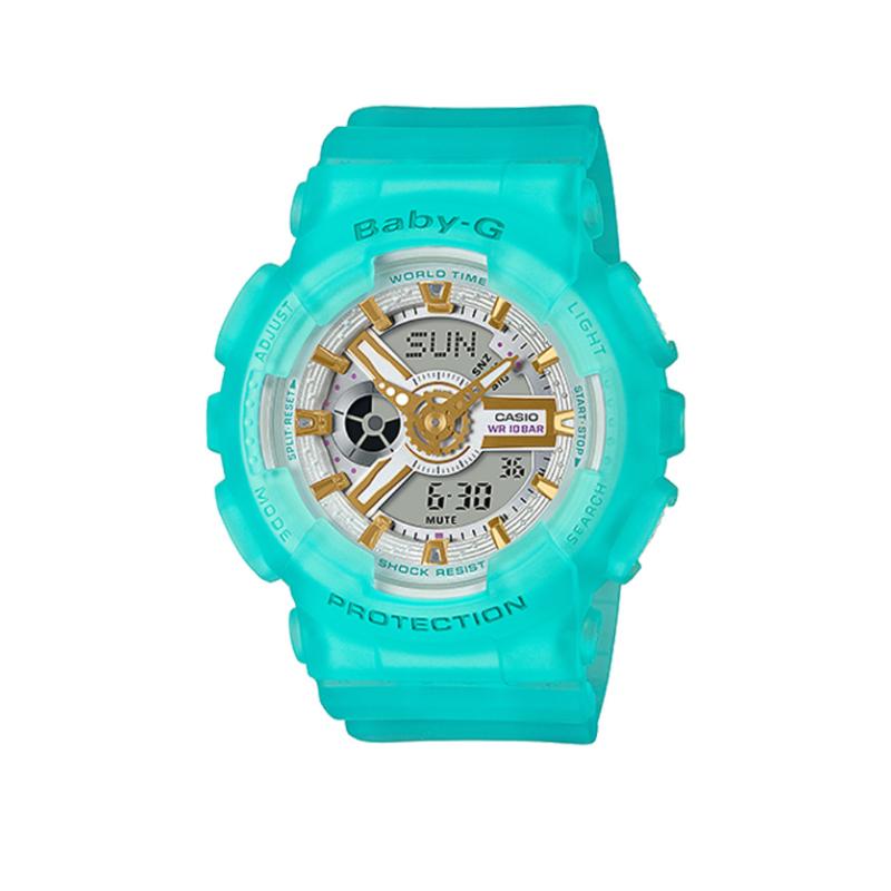 CASIO Women s BABY-G Gray Watch BA-110SC-2APR- Sea Blue Strap
