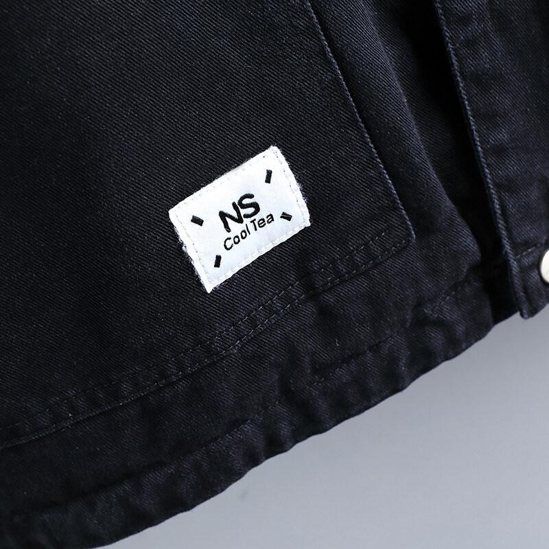 Denim Jacket Men Junior High School Student Autumn Teen Hooded Trendy Breastband Top Large Children's Coat