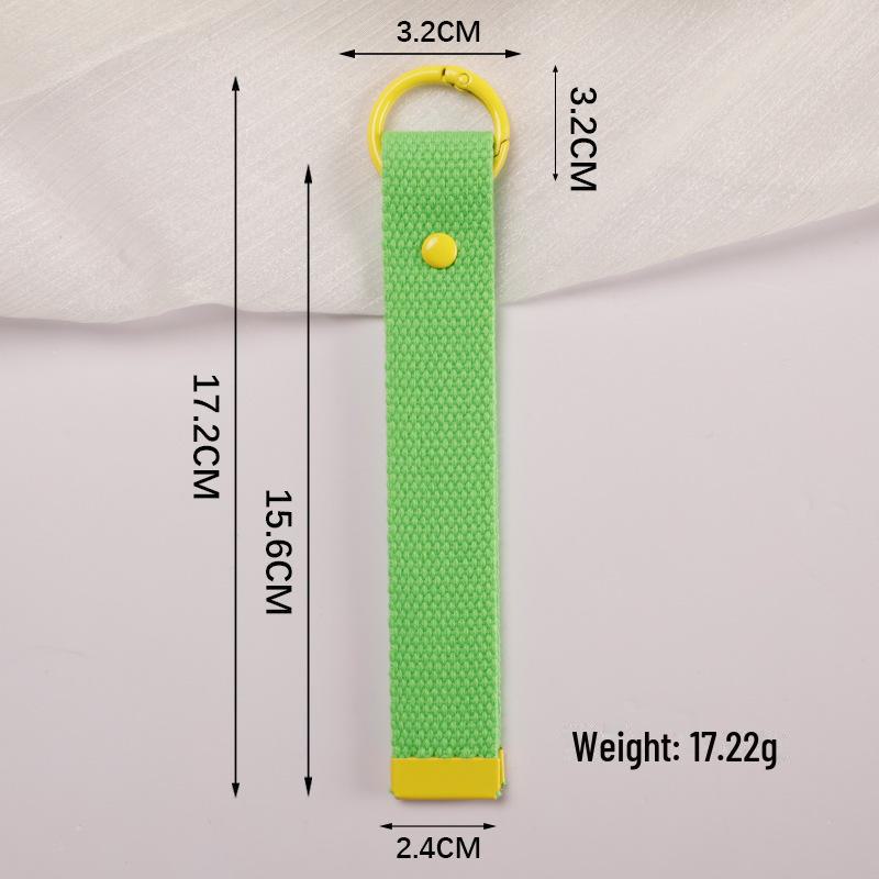 Personalized Pure Cotton Canvas Belt Keychain with Contrast Colors – Handmade INS Style