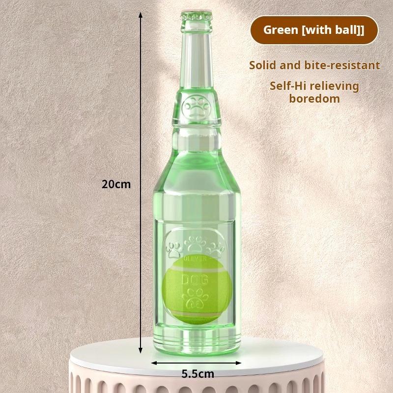 

Dog Toy Bottle Sound Chew Ball Pet Toys Interactive Ball For Big Dog Small Dog Pet Training Tennis Bottle Pet Supplies зелёный