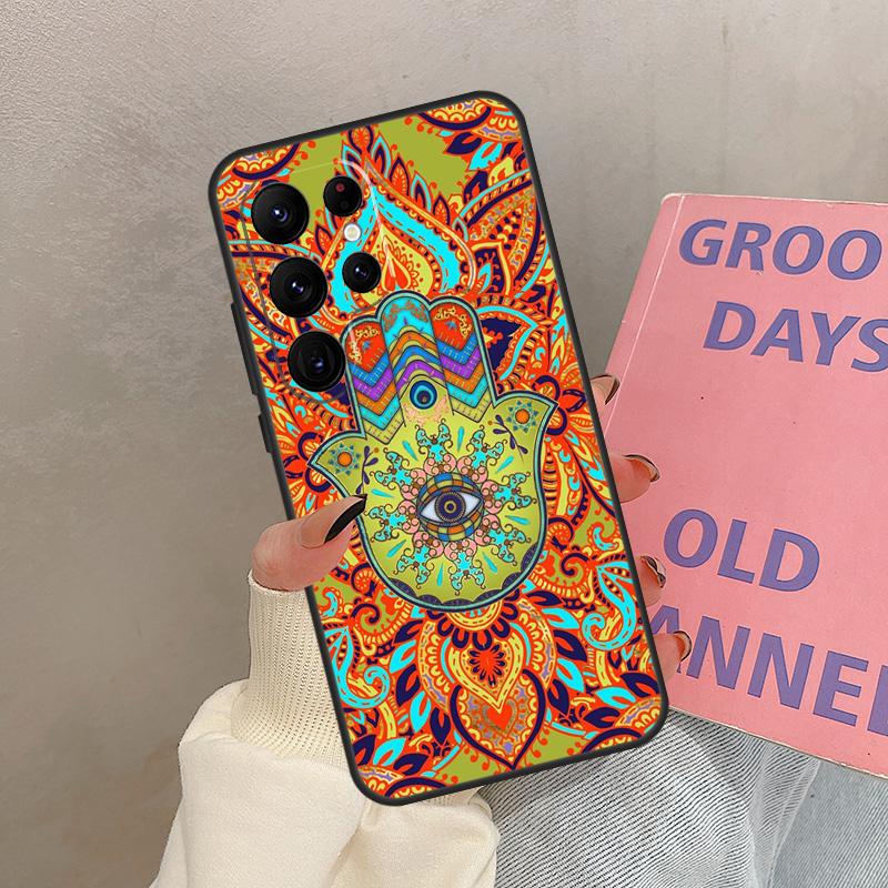 Hamsa Hand Of Fatima Case For Samsung Galaxy S24 Ultra S20 S21 S22 S23 S25 Ultra S9 S10 Plus S25 FE Cover Coque