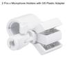 uxcell Microphone Holder, O.D. 32mm - 60mm Plastic Interface, Microphone Holder Clip with 38" Plastic Adapter for Lavalier Microphones, White, Set of