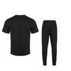 Nike Sportbekleidung Swoosh Einfarbig Schlicht Großer Logo-Print Rundhalsausschnitt Kurzarm T-Shirt Slim Fit Hose mit Bündchen Lässiges Sportset DC5095-010+BV2680-010