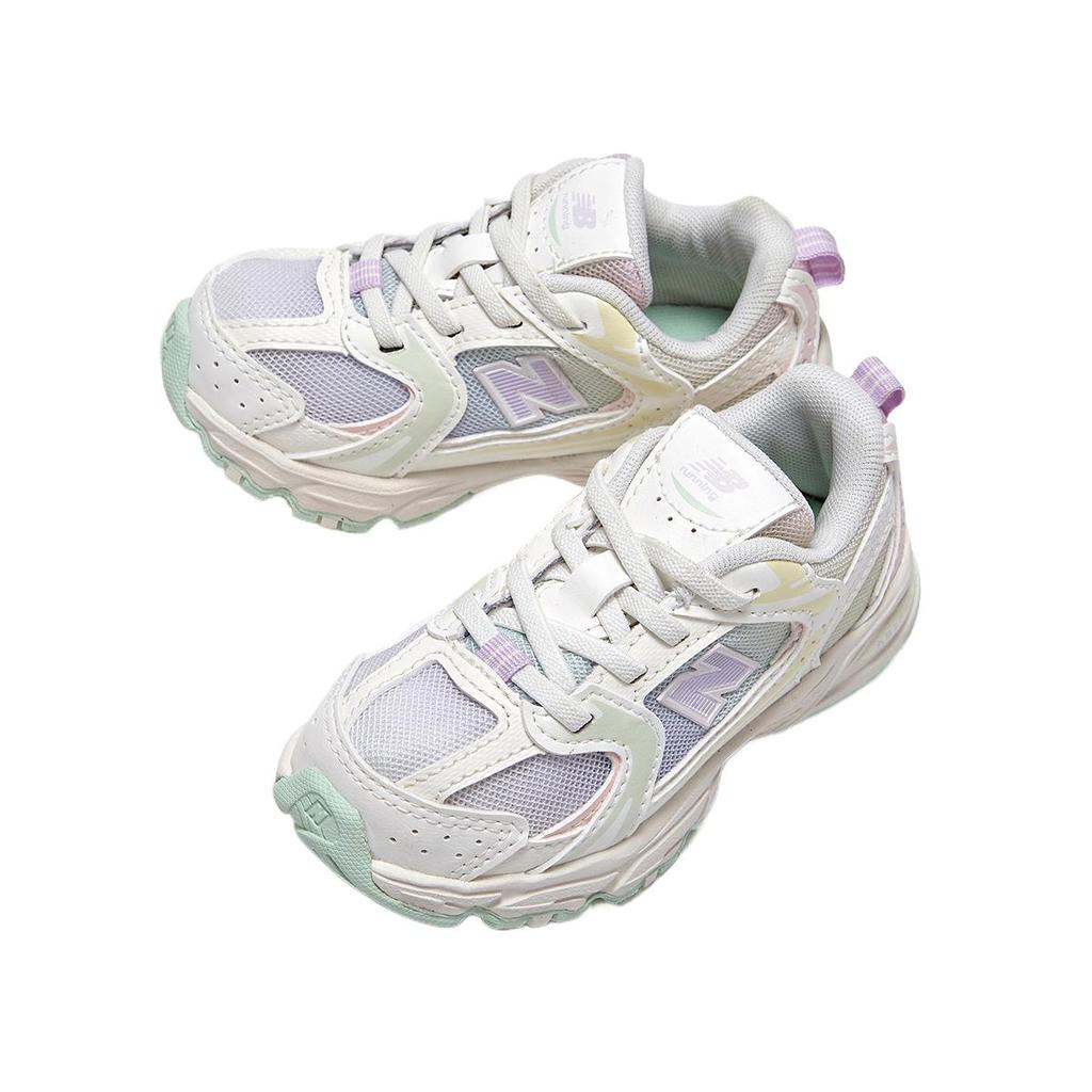 New Balance NB 530 Synthetic Leather Comfortable Lightweight Simple Shock Absorption Low Top Walking Shoes Baby Shoes White IZ530RB