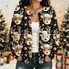 Women's Fashion Long Sleeve Christmas Print Cardigan for Casual Holiday Wear
