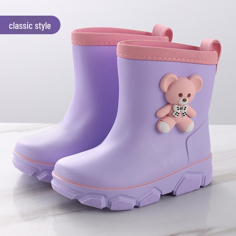 Children's Waterproof Non-slip Rain Boots for Kindergarten - Cute and Comfy with Velvet Lining