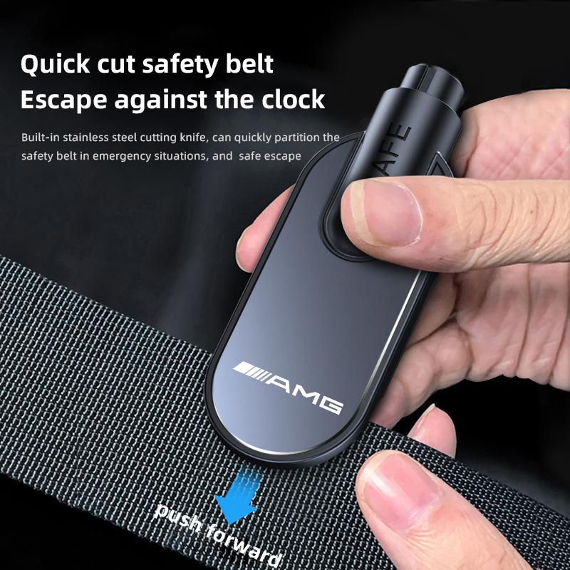 NRZV5 Car Safety Hammer Window Breaker EscapeTools Seat Belt Cutter Accessories Car Decal For Mercedes Benz AMG W214 W205 W204 W206 W2