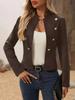 Modischer Herbst Zweireihiger Dekorativer Retro-Jackenanzug für Damen mit Stehkragen