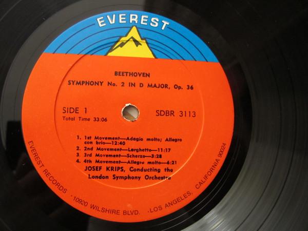 

LP Record BEETHOVEN JOSEF KRIPS CONDUCTING Symphonies No. 2 4 SDBR3113 EVEREST US Classical Used